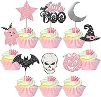 Vista 114 de Rsstarxi Paquete de 36 adornos para cupcakes de Halloween, bruja, fantasma, magdalenas, murciélagos, arañas, gatos, decoración de pasteles