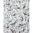 True North by Sleep Philosophy Cozy Flannel Warm 100% Cotton Sheet - Novelty Print Animals Stars Cute Ultra Soft Cold Weather Bedding Set, King, Multi Sloth 4 Piece