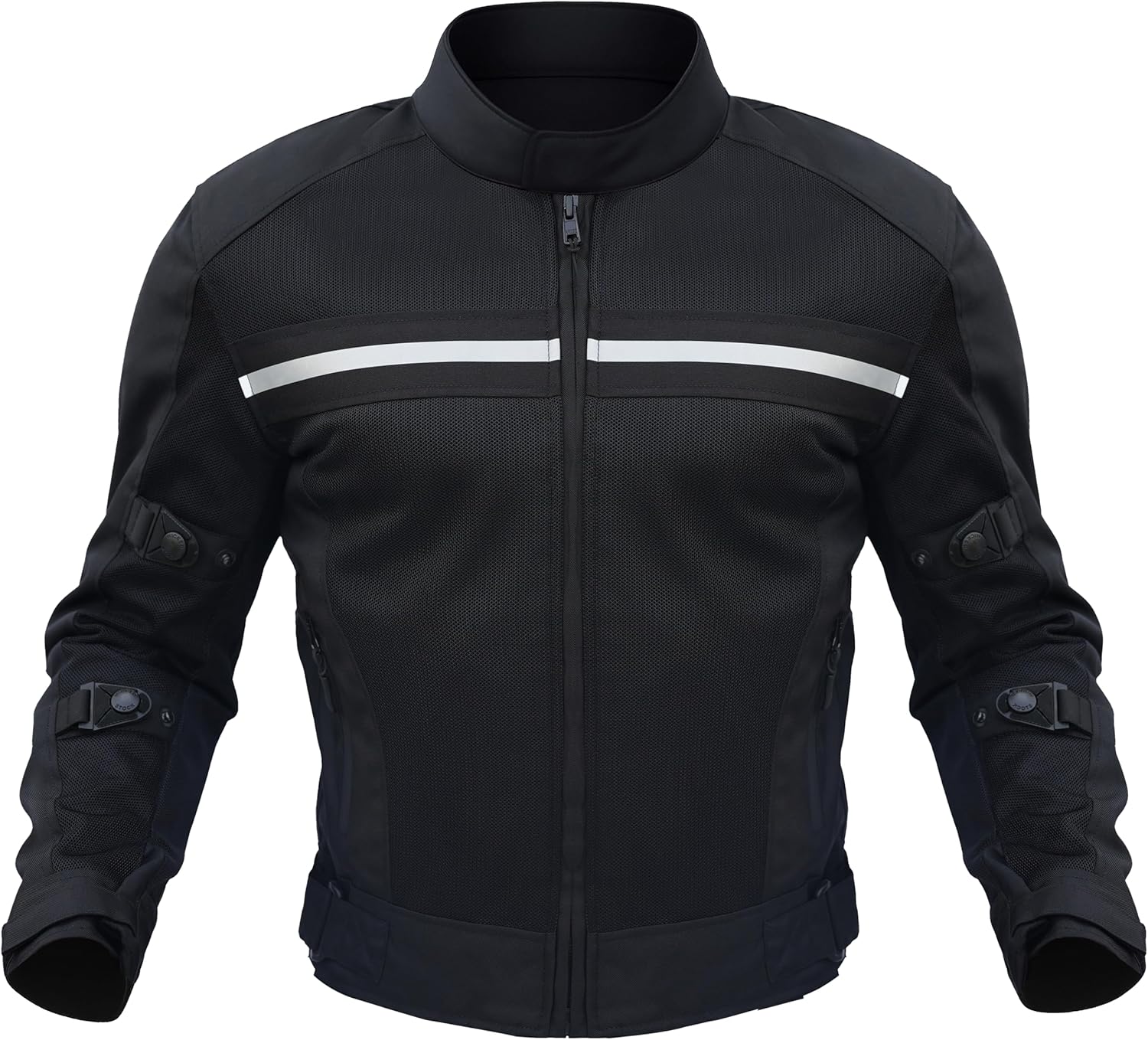 WICKED STOCK Motorcycle Jacket - CE Level1 Reflective Summer Biker Jacket with Adjustable Cuffs