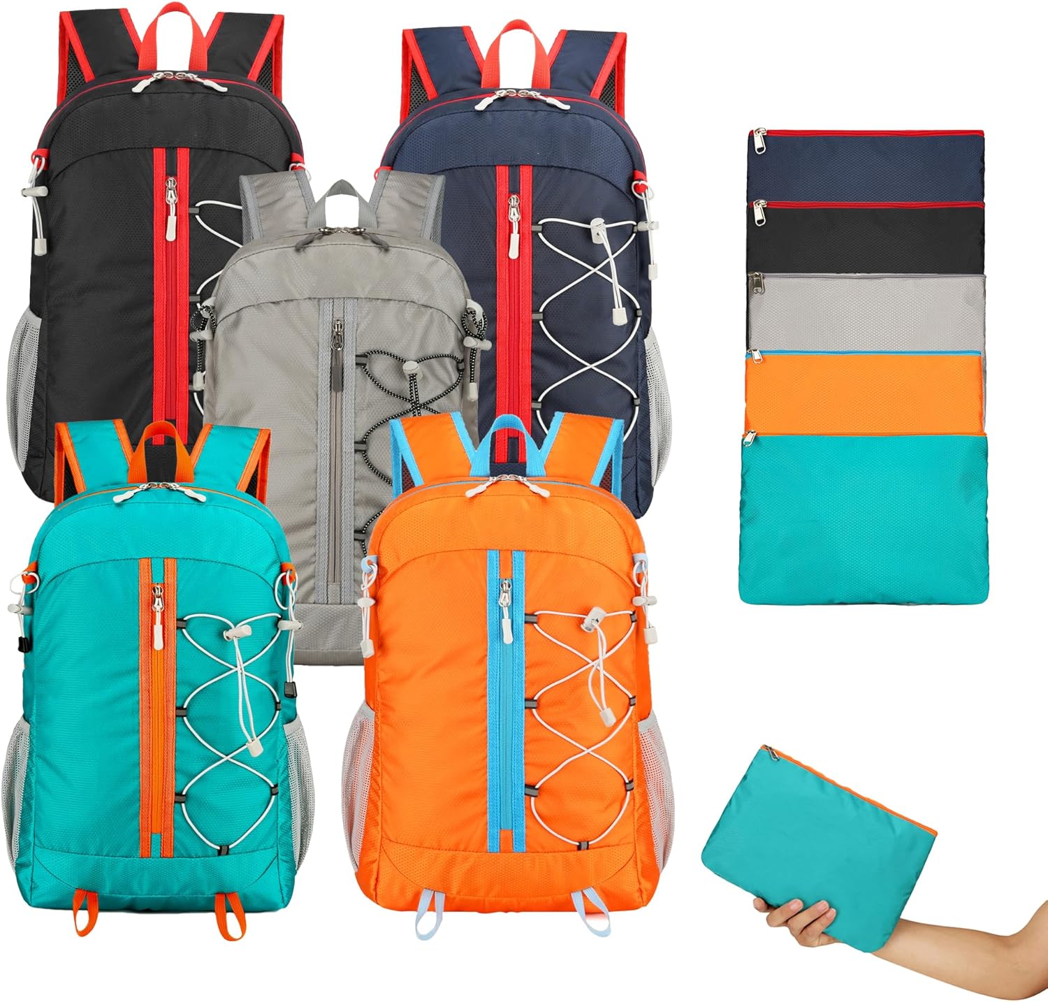 5 PCS Lightweight Packable Backpack 25L for Travel Camping Hiking BackPack Waterproof Foldable Daypack for Men Women Running, Cycling, Trekking (5 Corlor) 5 PCS Lightweight Packable Backpack 25L for Travel Camping Hiking BackPack Waterproof Foldable Daypack for Men Women Running, Cycling, Trekking (5 Corlor)