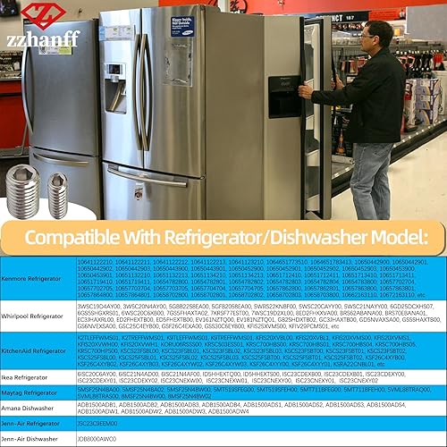 Miniatura 5 de zzhanff Juego de tornillos de montaje para manija de puerta de refrigerador y congelador W11366418 AM 1-5-1 - EA221008EA230910 (paquete de 1,