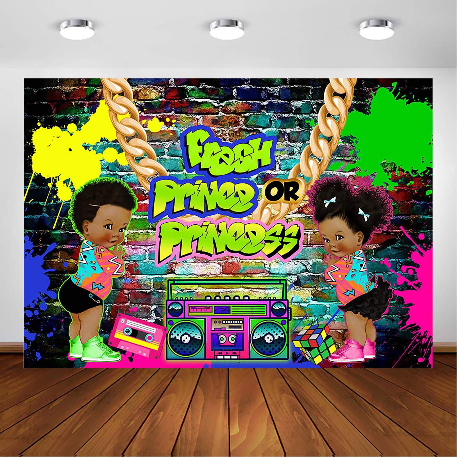 Buy Avezano Fresh Prince or Princess Backdrop for Gender Reveal Party