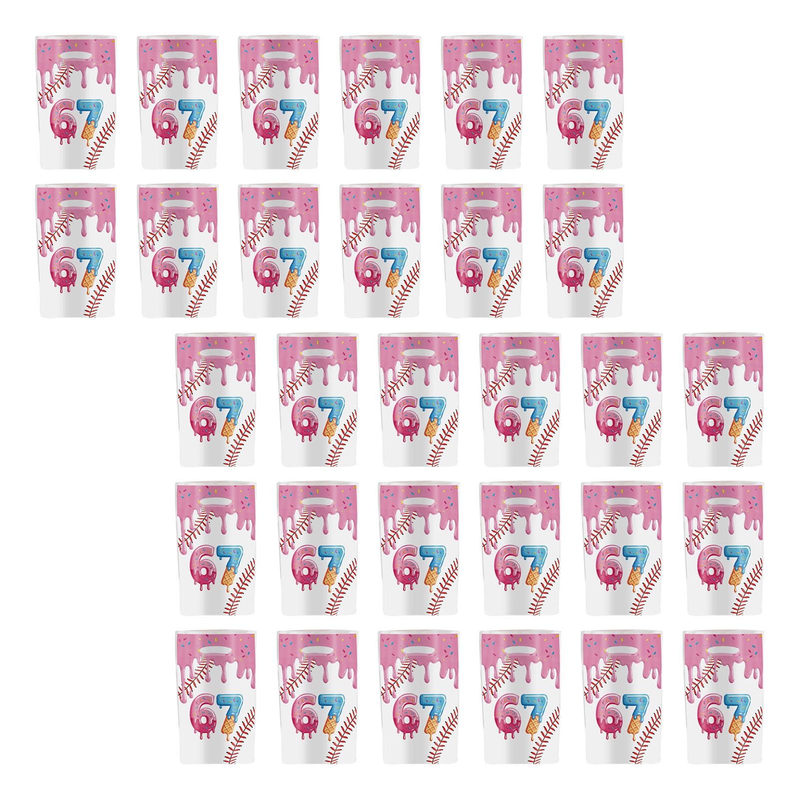 Kangnice 30Pcs Ice Cream Theme Packaging 17x25cm for Birthday Treats Candy Gift Bags