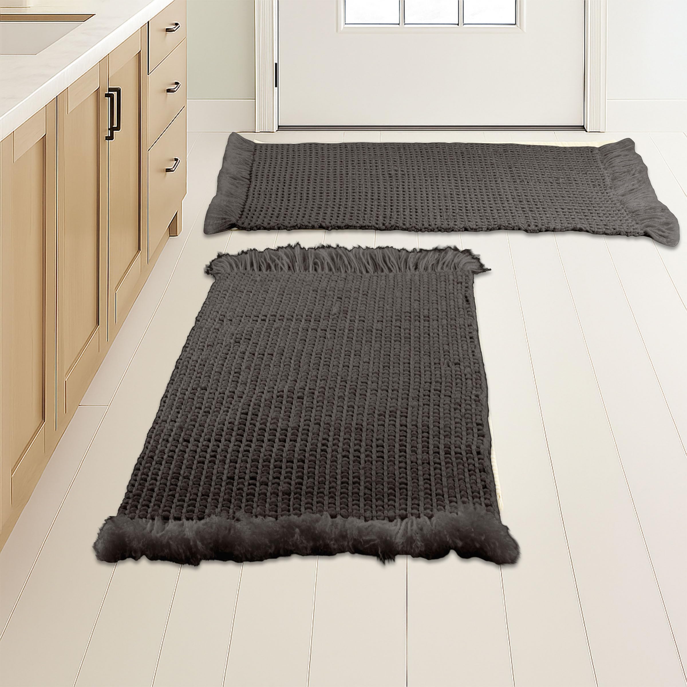 Tapis de bain lavable lot de 2 pour sol sec et douche sans glissade