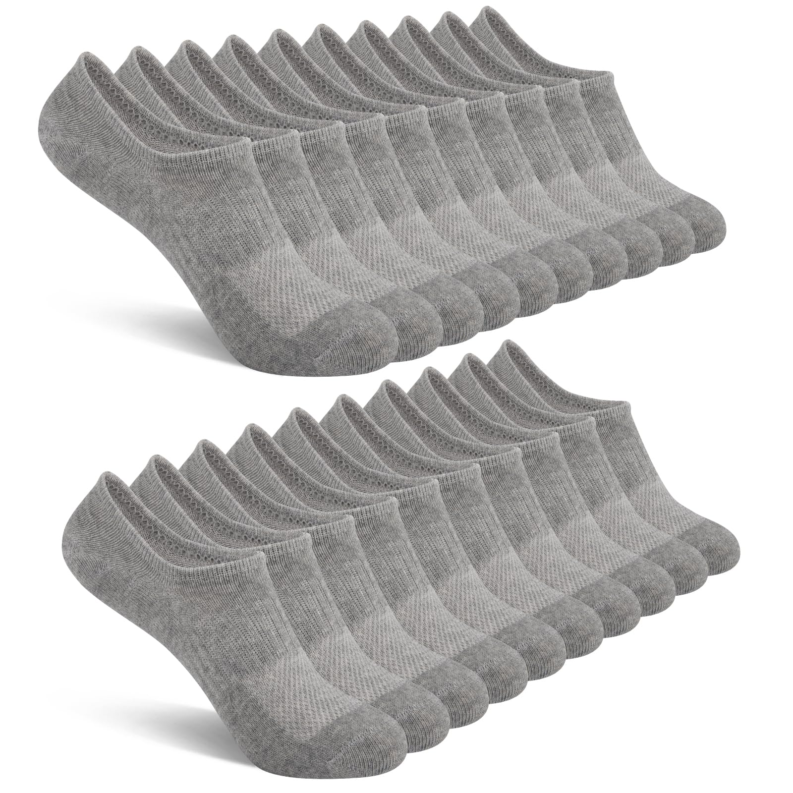 Comfoex 10 Pairs No Show Boys Socks Cotton Mesh Non Slip Low Cut Invisible Athletic Socks For Kids 4-10 Years