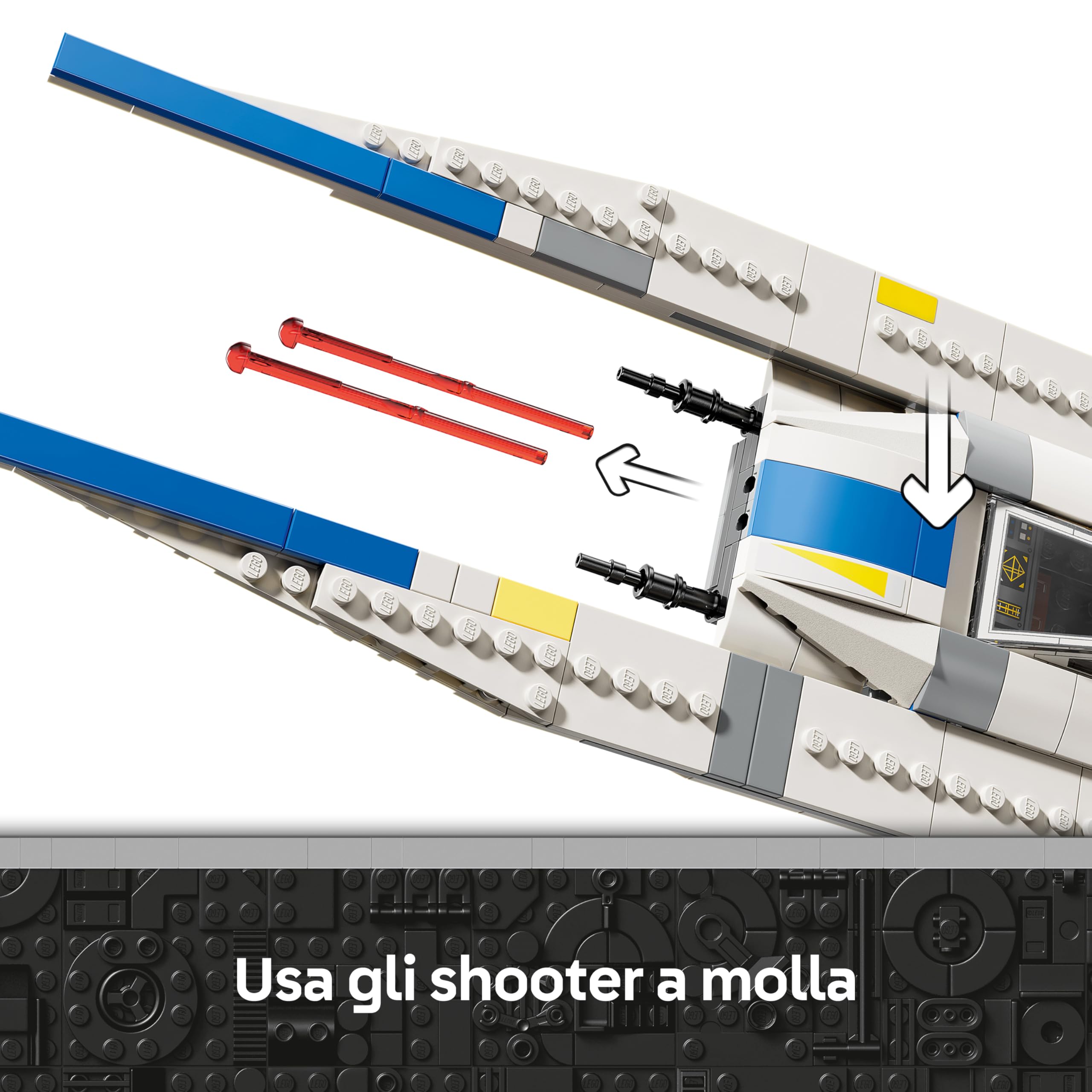 LEGO Star Wars 75399 U-Wing Starfighter Ribelle - Astronave Giocattolo da Costruire con Funzione Swing-Wing, 3 Minifigure e 1 Droide K-2SO - Regalo per Bambini da 8 Anni Fan della Stagione 2 di Andor