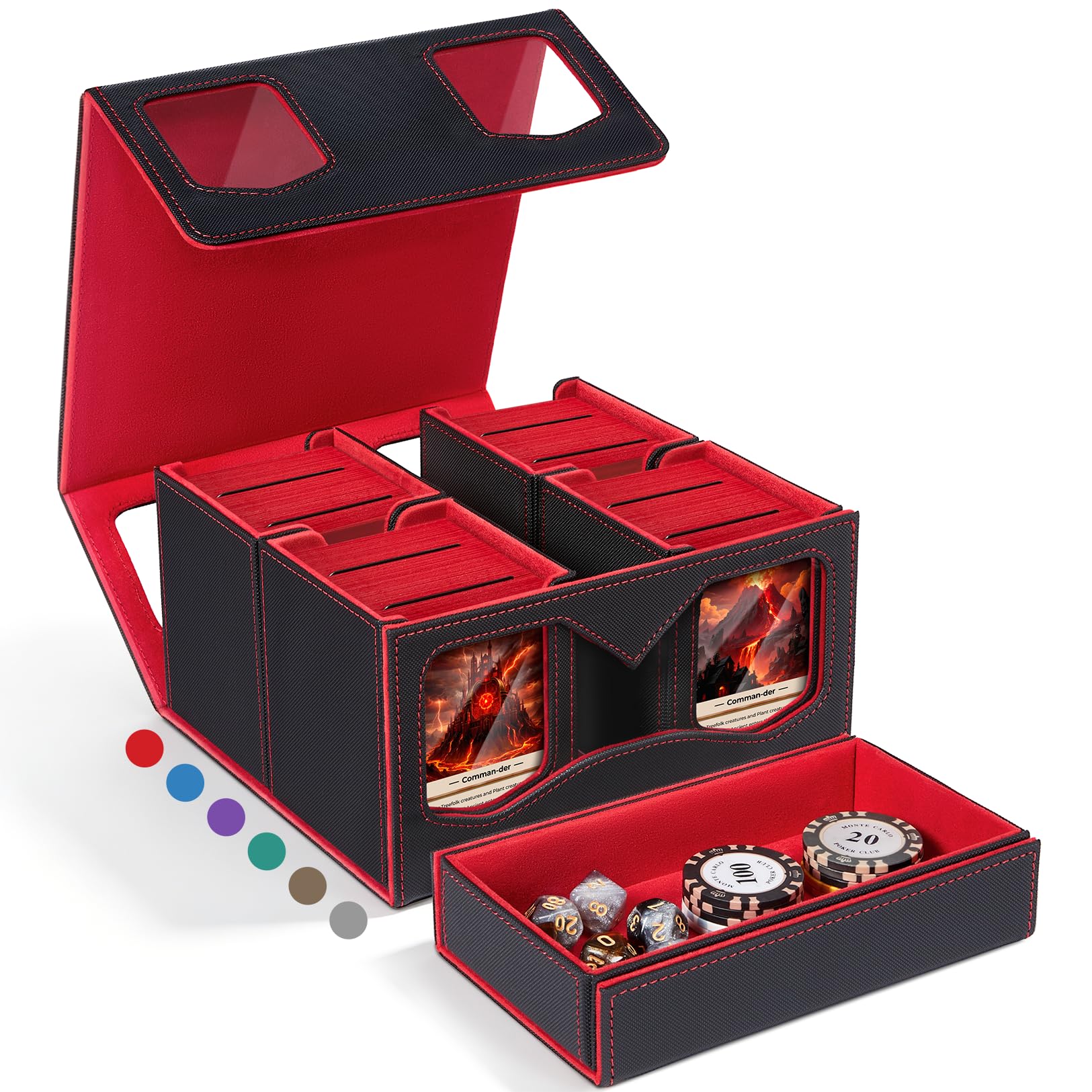 Fabmaker Deck Box Compatible with MTG, Large Capacity Trading Card Storage