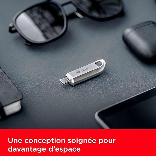 Miniatura 9 de SanDisk Unidad flash USB tipo C Ultra Luxe de 128 GB, hasta 400 MBs, USB 3.2 Gen 1, diseño de metal premium - SDCZ75-128G-G46
