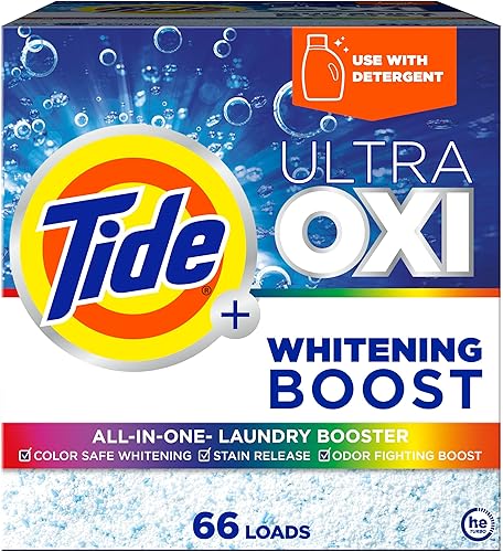 Tide Ultra Oxi - Potenciador de blanqueamiento todo en uno, resistente al color, combate las manchas y el olor, 66 cargas, 57 onzas