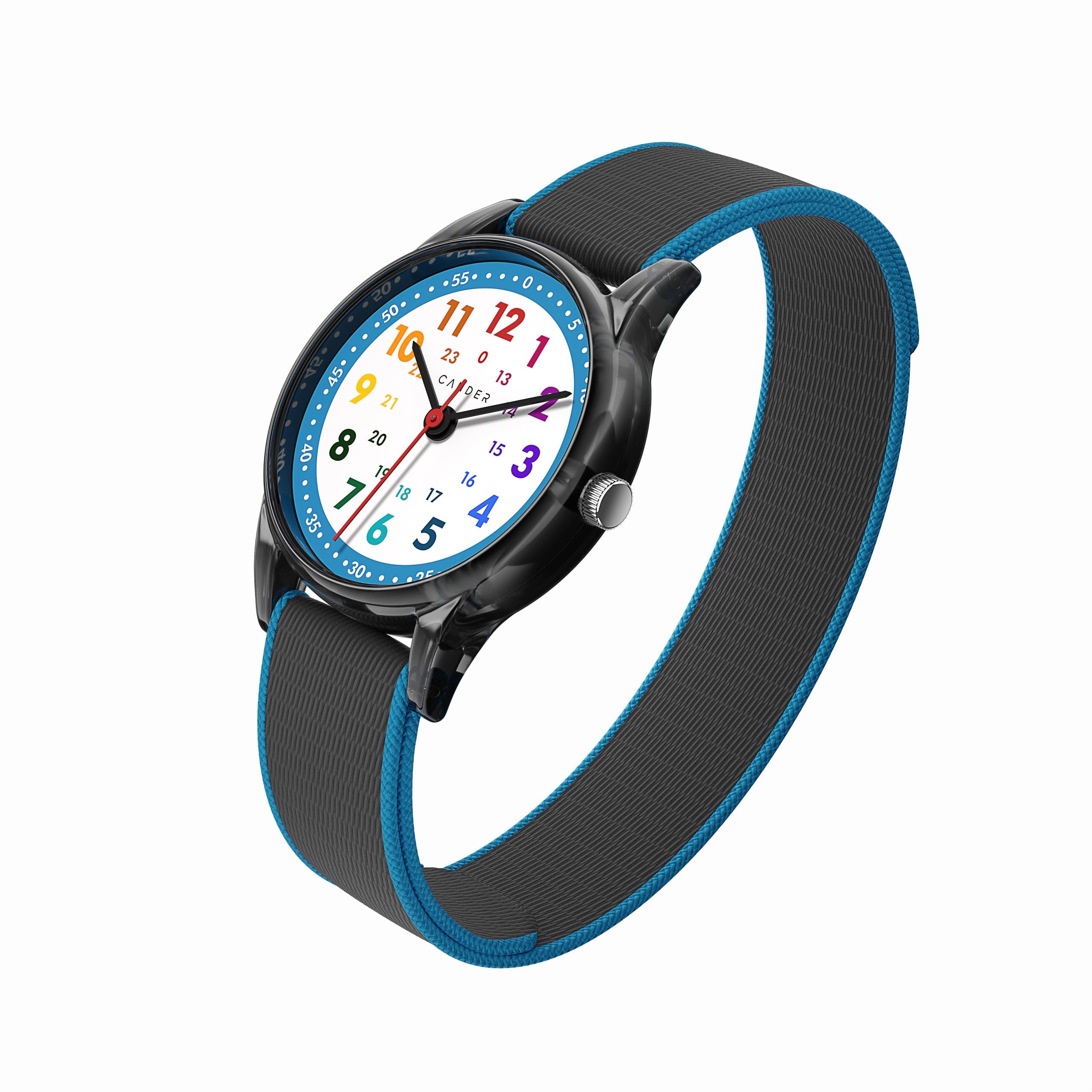 Cander Berlin MNA 0130 S Montre d'apprentissage analogique pour enfant fille et garçon Étanche 3 ATM, bracelet