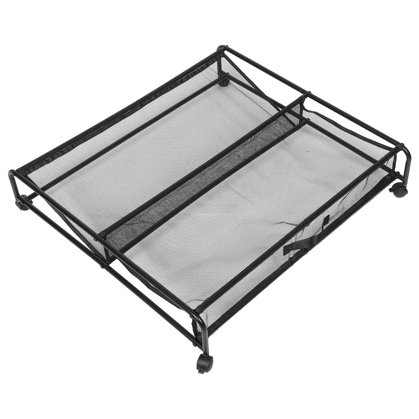 STOBAZA Zapatero con Ruedas de Metal y Malla Transpirable para Debajo Cama, Almacenamiento Espacioso y Resistente para Ropa y Zapatos en Dormitorio