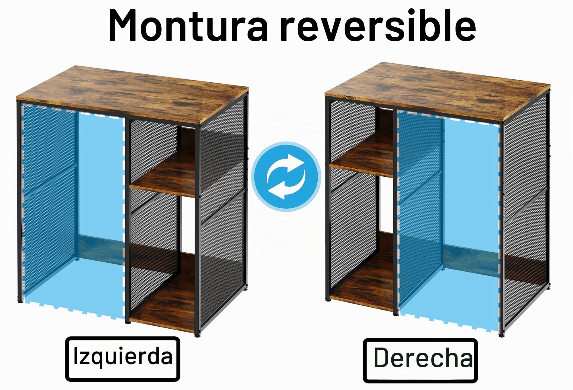 KirKical Mini armario de 3 niveles con almacenamiento, estilo industrial, soporte para microondas, estante de almacenamiento de utilidad con mini espacio para nevera para el hogar, cocina, dormitorio,