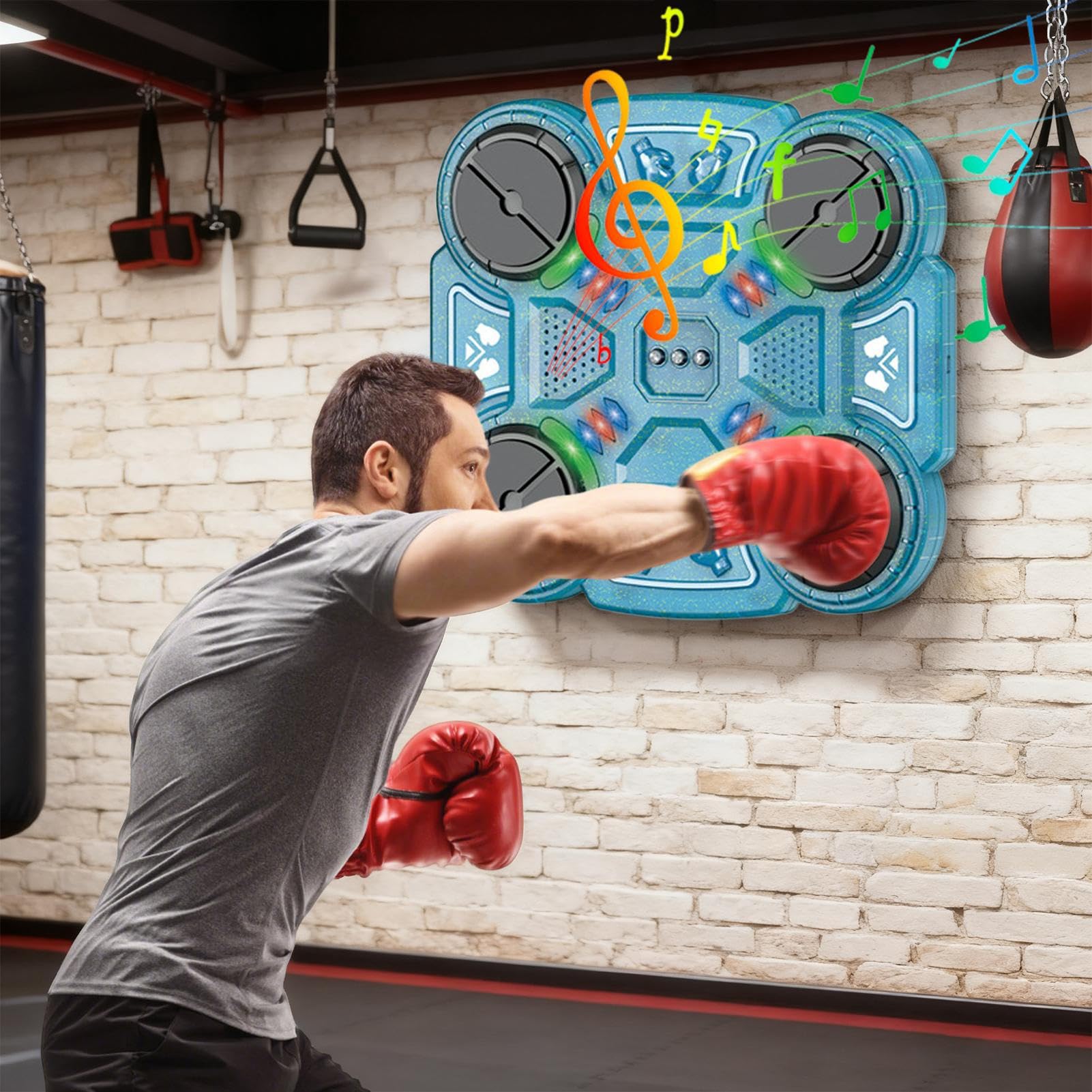 Music Boxing Trainer, tappetino interattivo per allenamento ritmico per bambini e adulti, perforatrice da parete USB con tre modalità di velocità, accessori per la casa per palestra, sala giochi