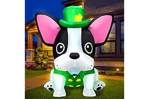 5Ft St. Patrick's Inflatable Outdoor Decoration Blow Up French Bulldog Wearing Lucky...