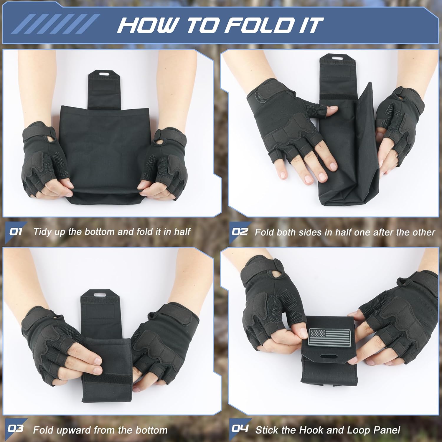 Tactical Dump Pouch for Battle Belt & MOLLE Systems | Foldable Mag Pouch with Drawstring Closure | for Hunting, Duty, Paintball | Includes Flag Patch
