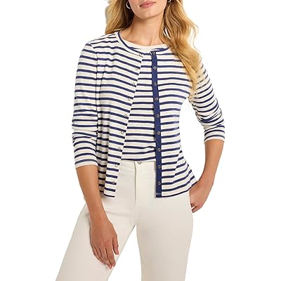 NIC+ZOE Striped Snap Front Cardigan Women