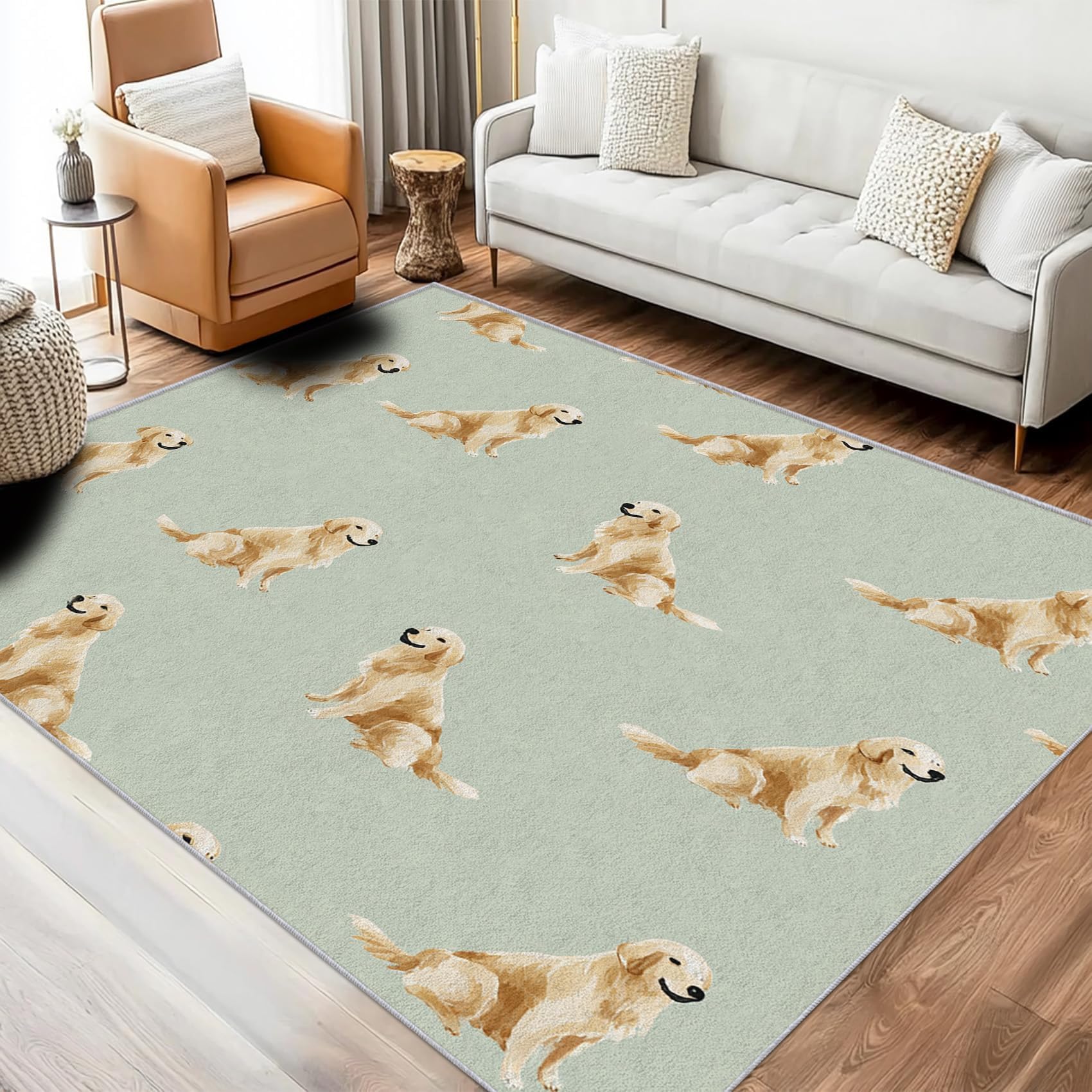 Tapis Golden Retriever lavable en machine pour en finir avec les taches