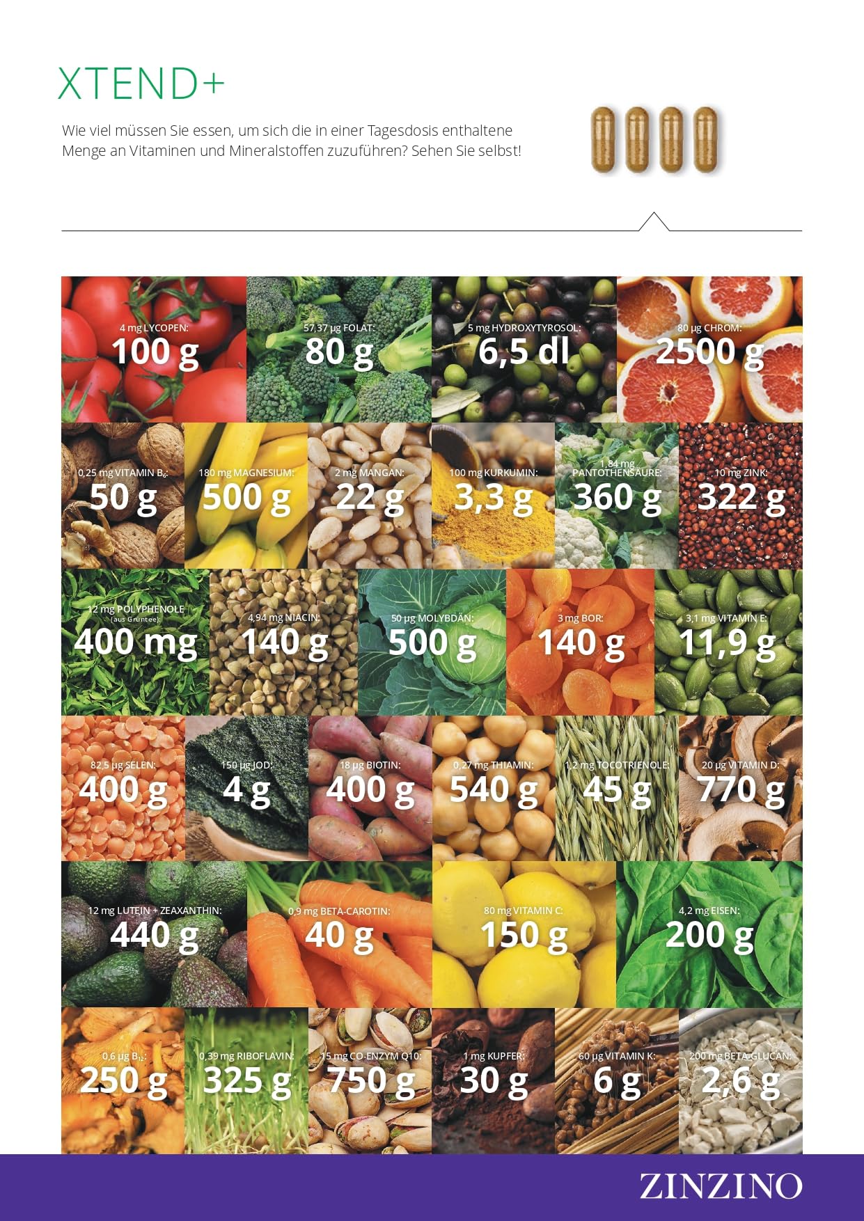ZinZino Xtend+ Multivitamin-Komplex mit Q10, Polyphenolen & 60 Tabletten