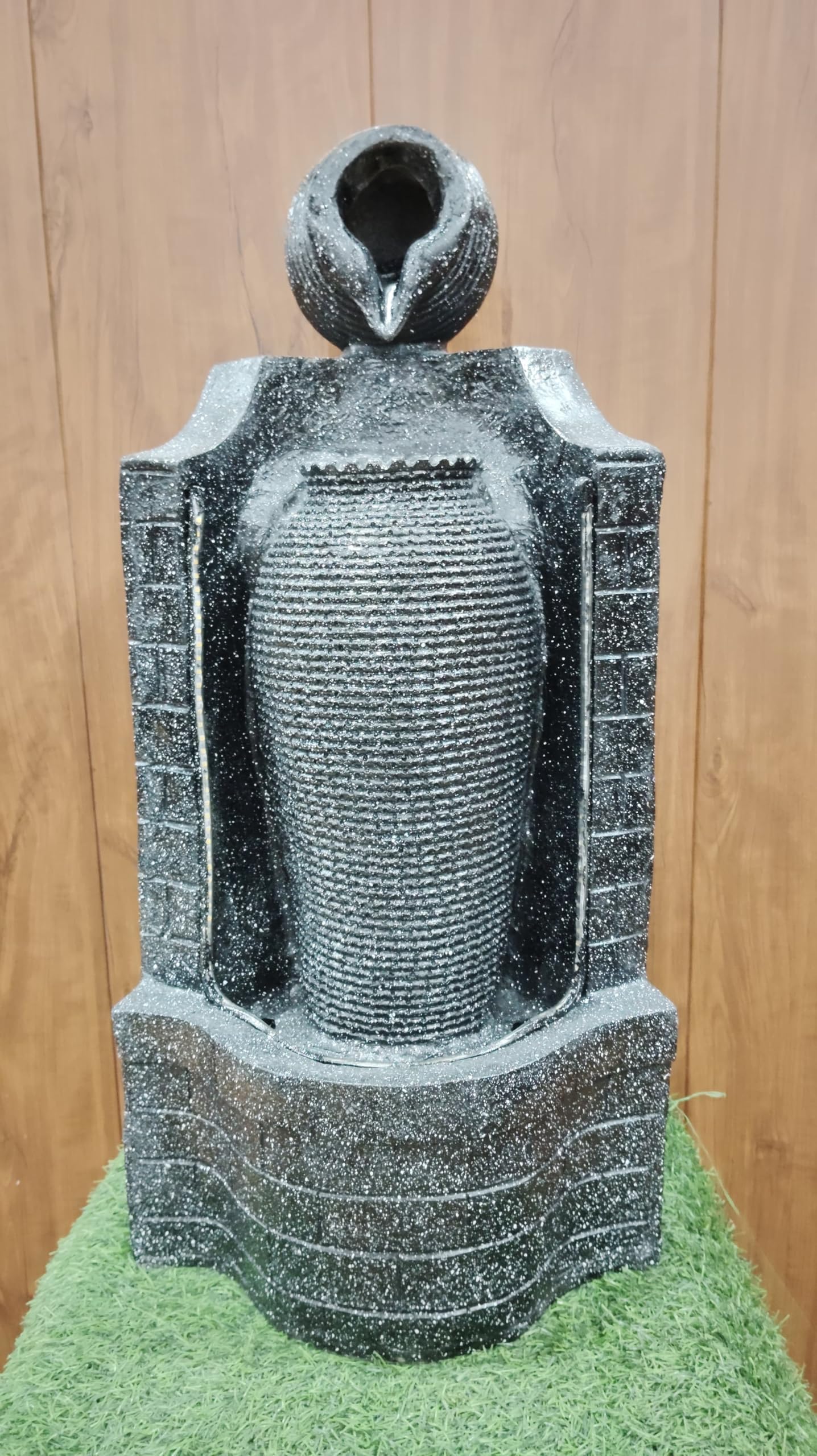 Sepborn Water Fountain Outdoor Big Size Garden Jug Water Fountain with Stone Wall Design – Indoor/Outdoor Decorative Fountain (Grey)-image-35