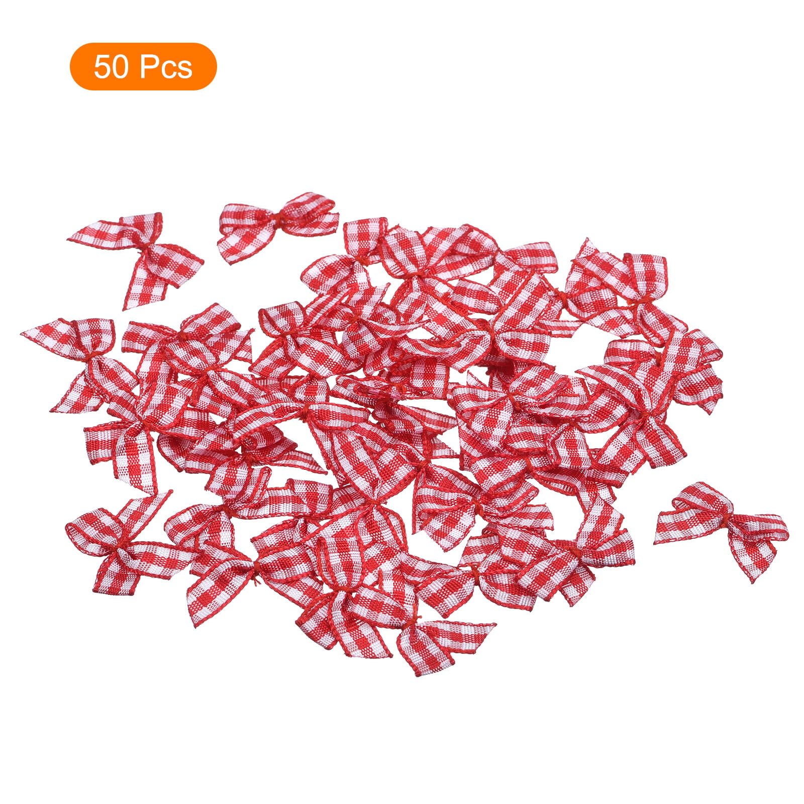 50 Mini Fiocchi Di Nastro A Quadretti Rosa E Bianco 1 Pollice - Per Artigianato, Cucito, Decorazioni Fai Da Te, Confezioni Regalo, Matrimoni - 2