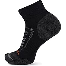 Merrell Unisex Mens and Womens Zoned Cushioned Wool Hiking Ankle Socks - Breathable Arch Support
