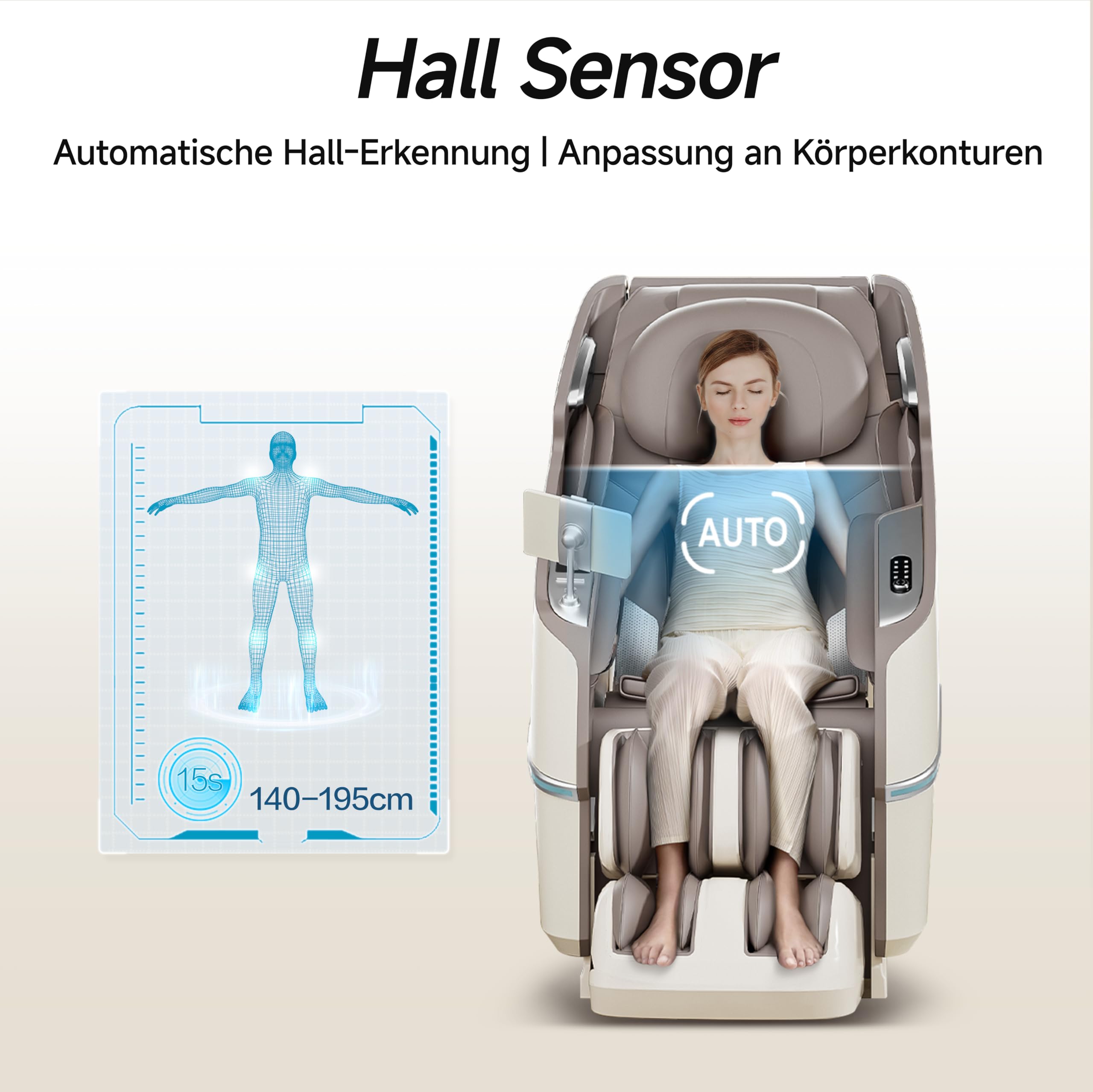 ROTAI Massagesessel 4D mit Doppelmotor, SL-Schiene & Zero-Gravity, Rückenheizung, Bluetooth-Lautsprecher – Tiefengewebe-Ganzkörpermassage für Zuhause