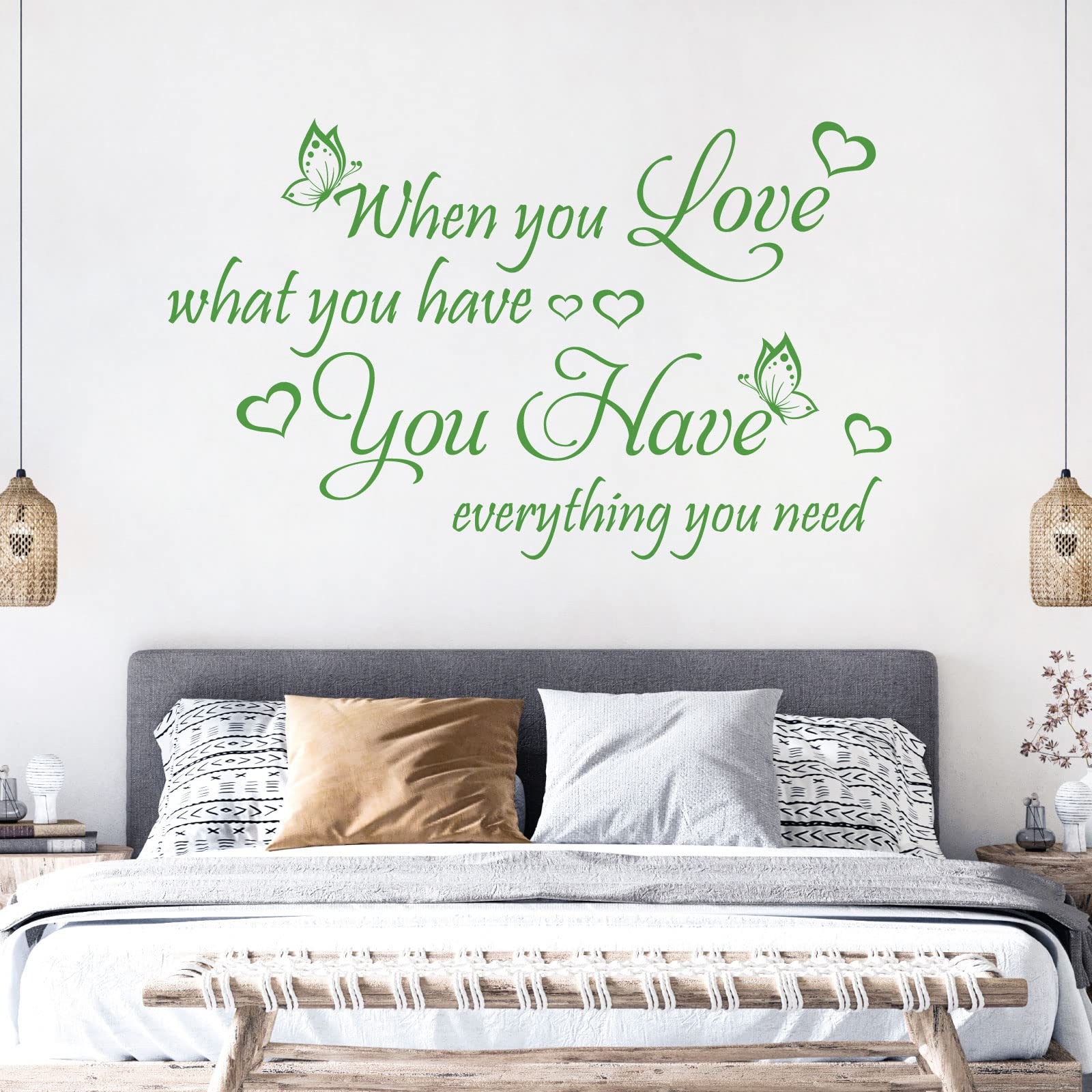 When You Love What You Have, You Have Everything ... - Quote Decal Wall Sticker [XLarge] [Grass]
