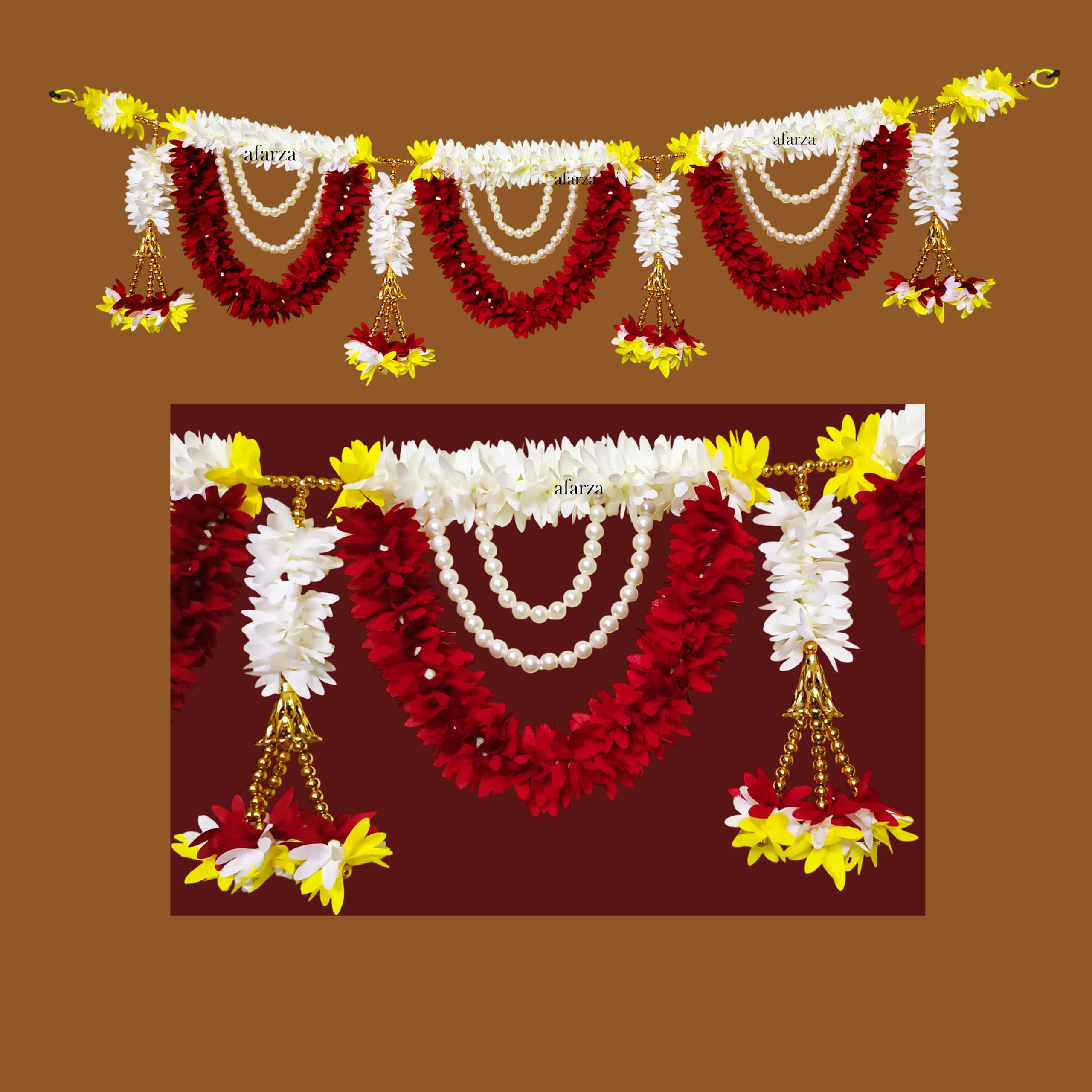 Afarza Toran for Main Door Latest Home Decoration Entrance Hanging Handmade Bandarwal Gift Item - Multicolor, 39 Inch