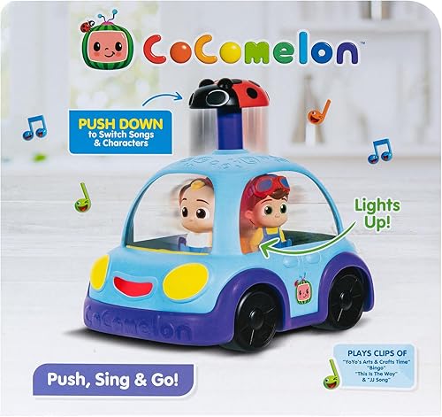 Miniatura 6 de CoComelon Push 'N Sing - Coche familiar interactivo musical iluminado, personajes favoritos de los fanáticos y clips de canción, juguetes para niños
