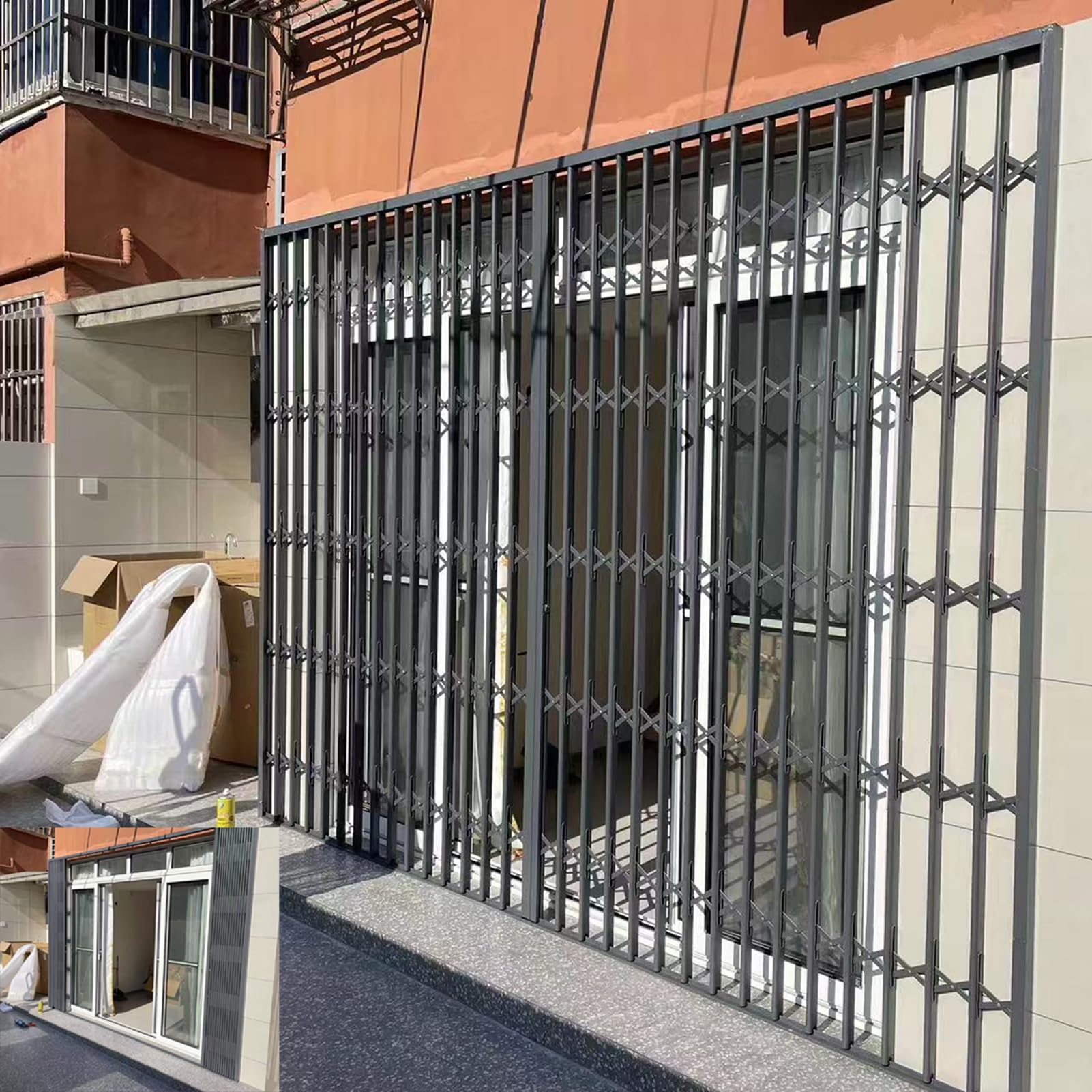 Rejilla de seguridad expandible para ventana, protector de seguridad de metal resistente para sótano, pantalla antirrobo para ventanas y puertas correderas