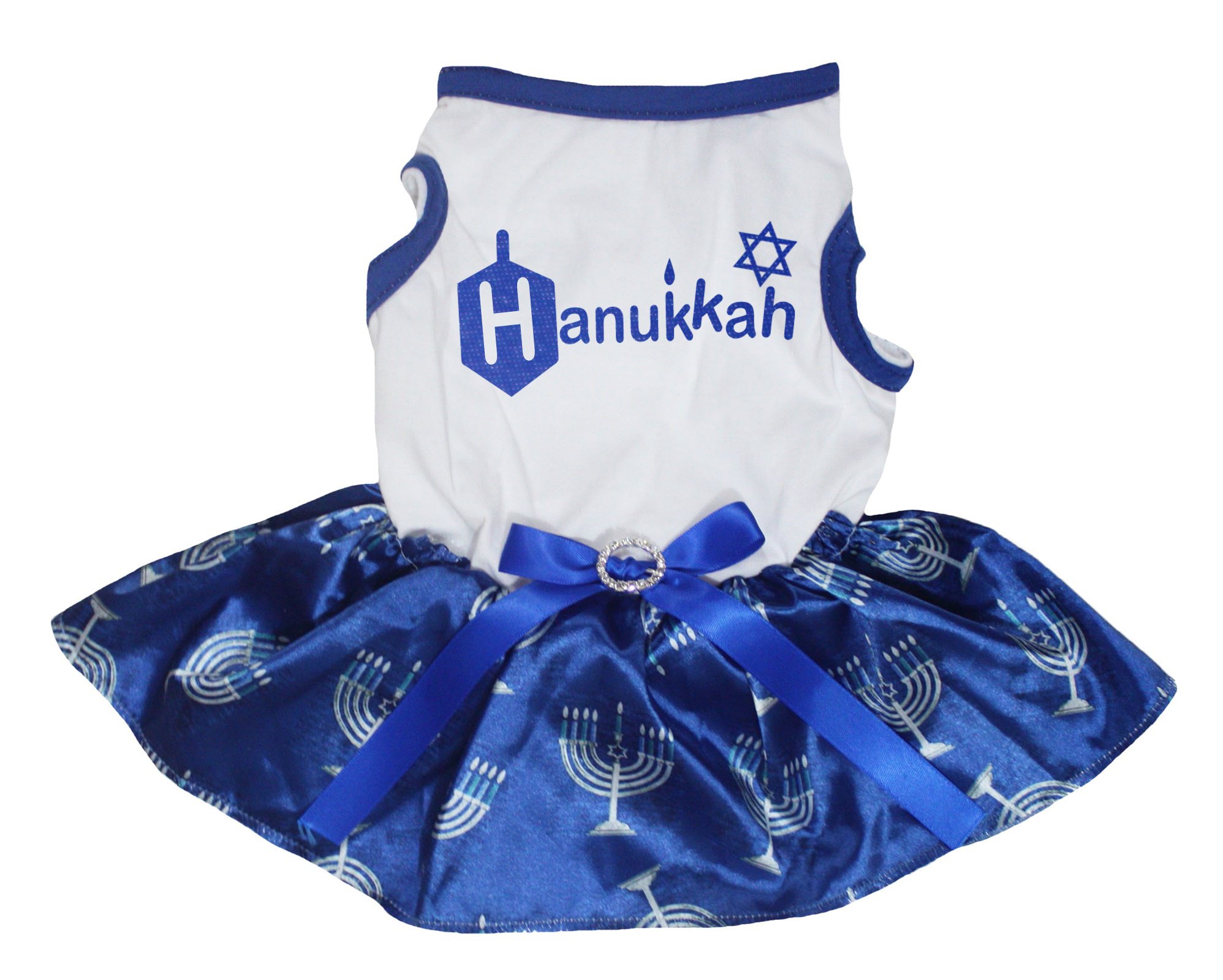 Robe pour chien Hanoukka bleu et blanc taille XXXL pour partager la magie des fêtes