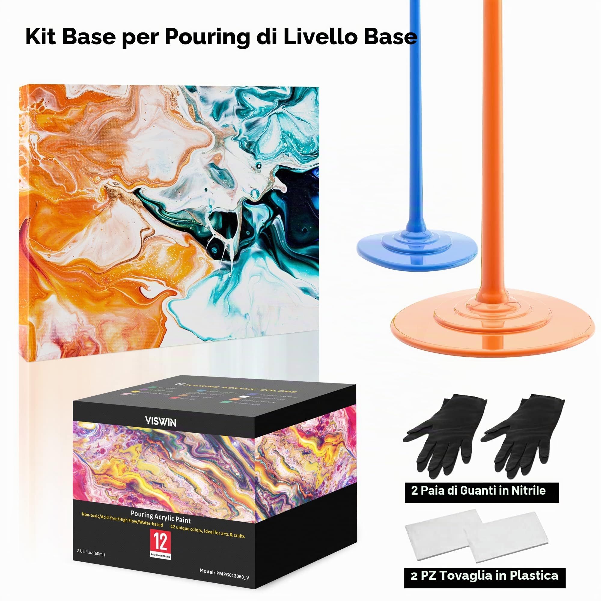 VISWIN Kit di Pittura Acrilica con Cavalletto, Set di Pittura Professionale con Acrilici & Colori Versatili, Tela & Accessori, Set per Adulti, Bambini, Artisti