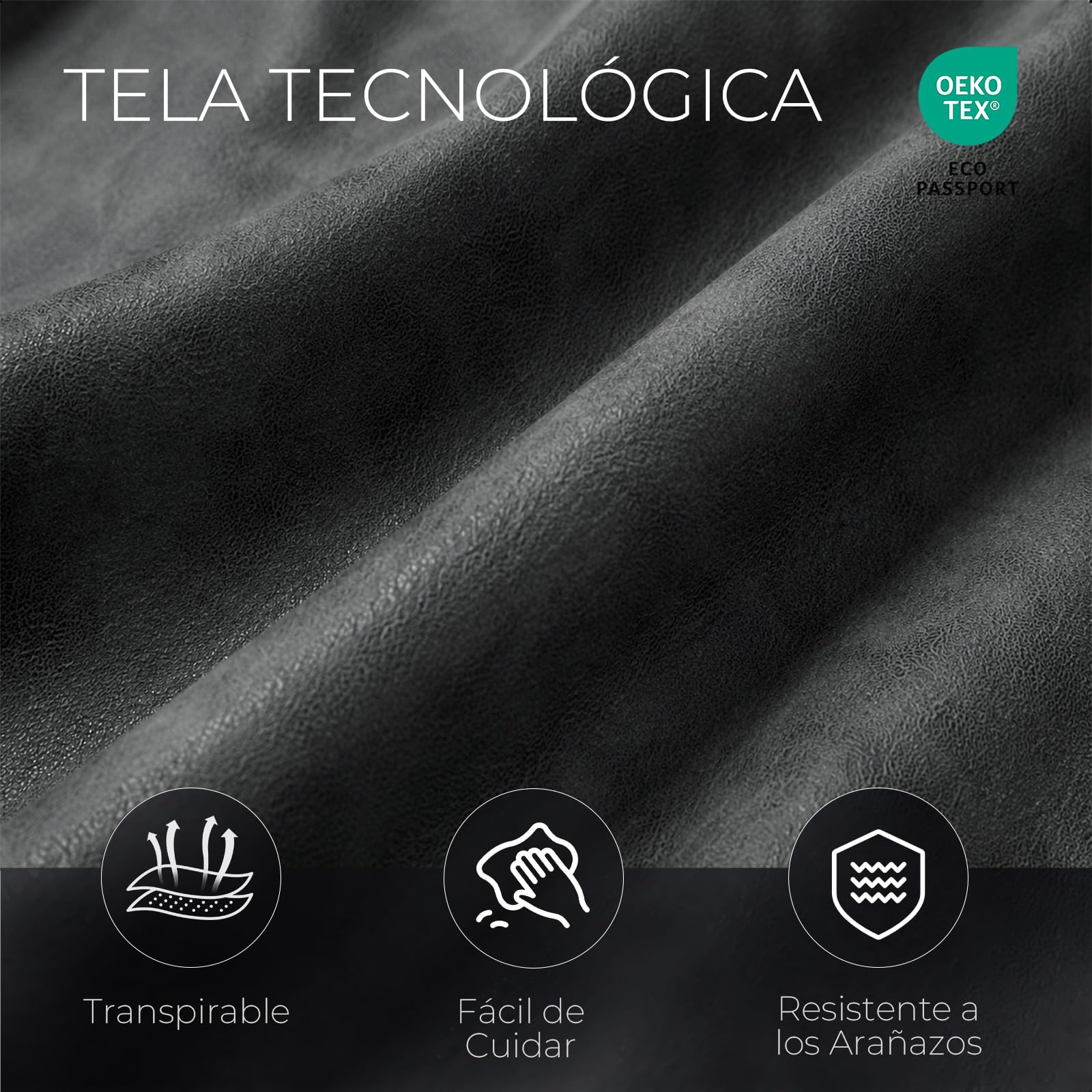 LEWE Sillas de Comedor Pack 4, Sillas Cocina Modernas Tapizadas Tela, Gris