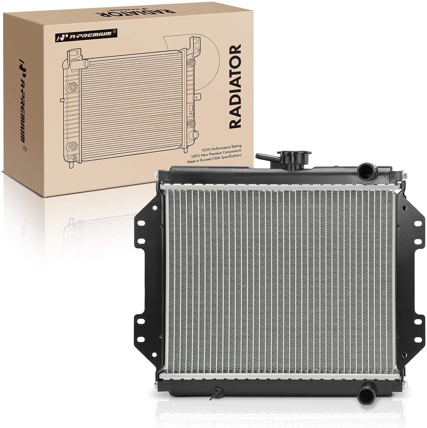 A-Premium Engine Coolant Radiator Assembly Compatible with Suzuki Samurai 1985 1986 1987 1988 1.3L, Replace# 1770080001, 1770080002