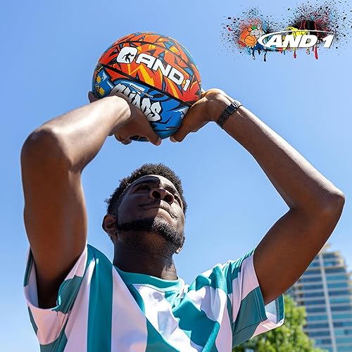 Miniatura 4 de AND1 Chaos Rubber Basketball Official Regulation Size 7 (29.5 inches) Rubber Basketball - Deep Channel Construction Streetball, Made for Indoor