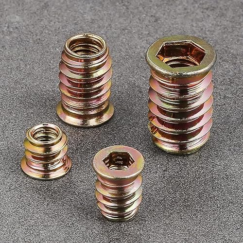 Miniatura 3 de Wensilon 14"-15, 200 tuercas de herraje, insertos de madera, perno de muebles, tornillo de fijación roscado, conector de enchufe hexagonal, apto