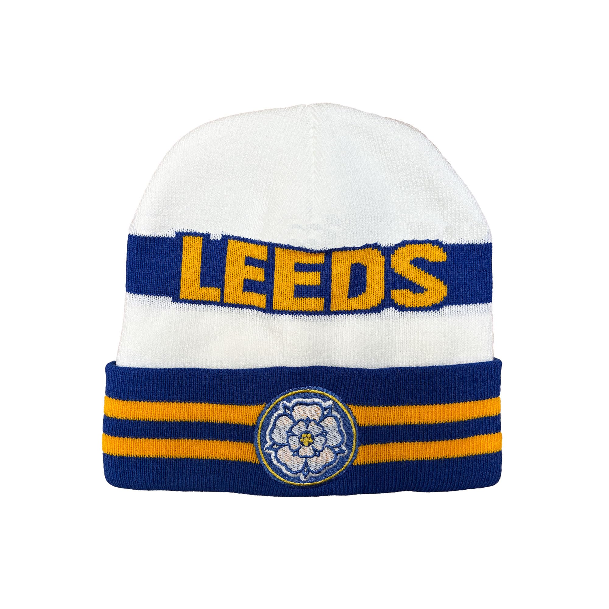 Beyond Happy Unisex Multicolor Leeds Winter Bronx Hat - Leeds Football Fans Yorkshire Rose, Hat