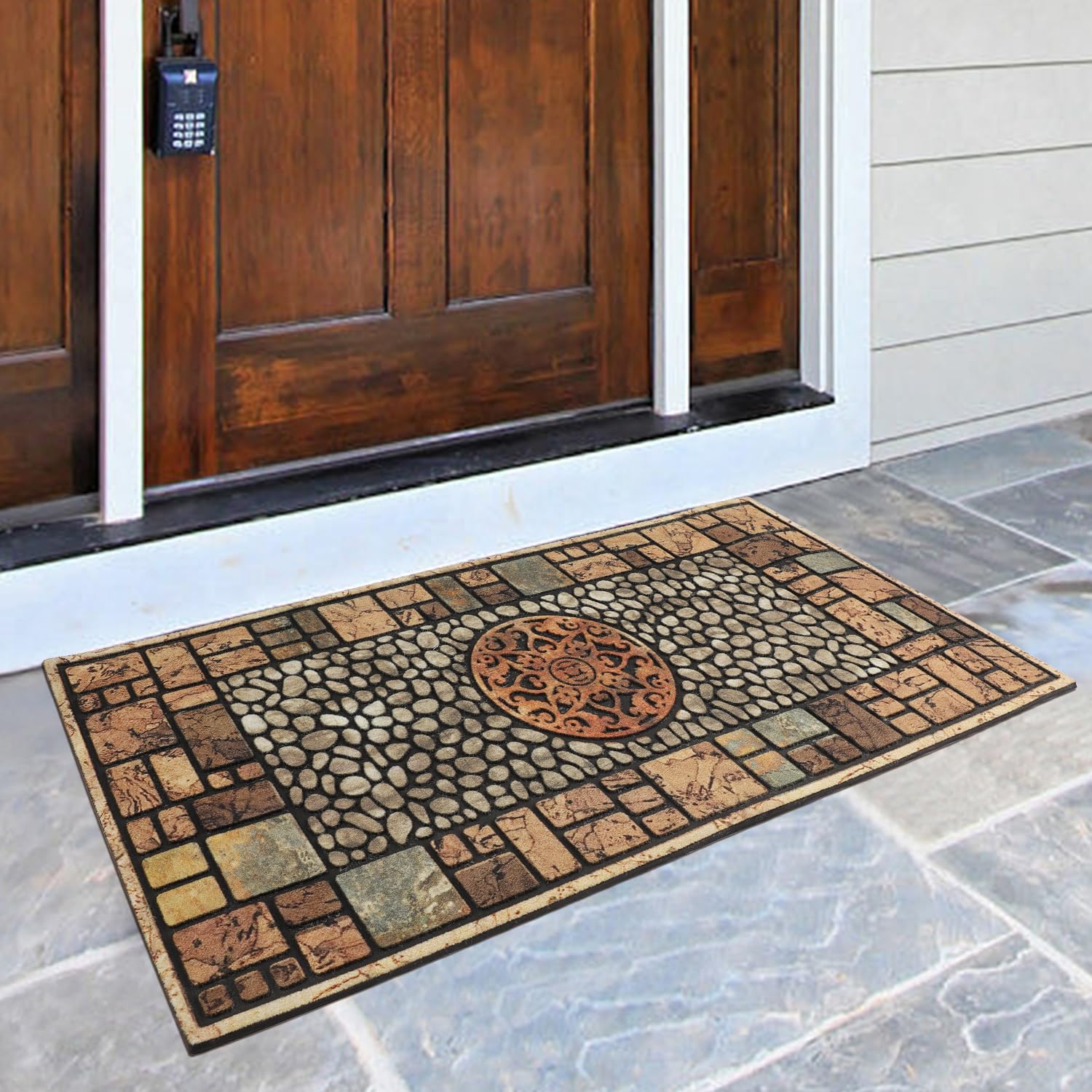Welcome Matt Outdoor Sunflower Design Door Mat - 17 x 36 Inch Heavy-Duty Welcome Mat for High Traffic Areas, Non-Slip Rubber Backing Outdoor Mats for Front Door Outside Entrance(Style 1)