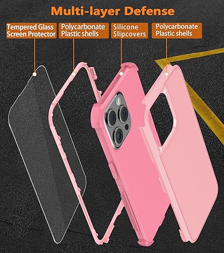 Miniatura 10 de Diverbox Funda para iPhone 15 Pro a prueba de golpes a prueba de caídas protector de pantalla de vidrio templado, funda de protección resistente