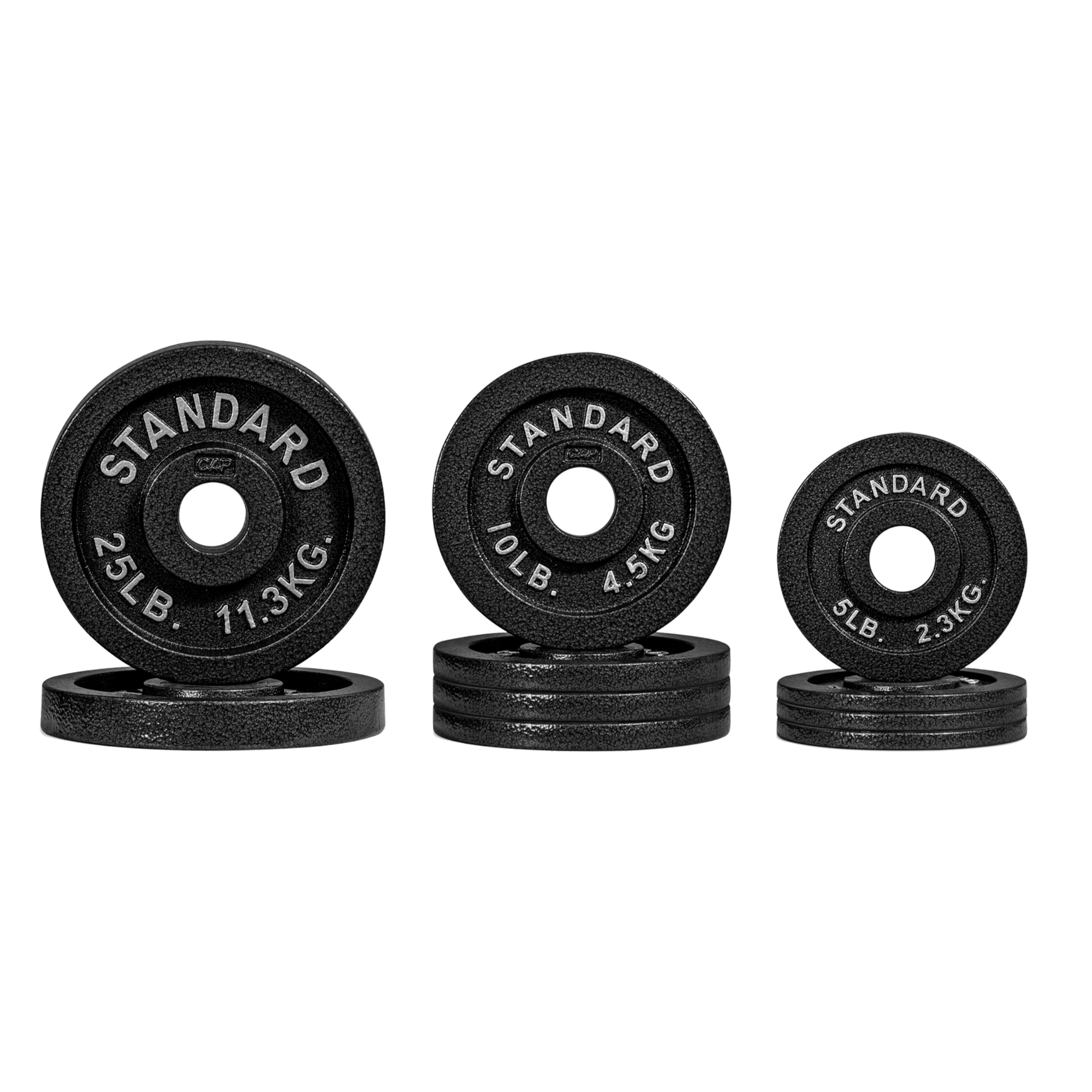 Photo 1 of *** 10 POUND ONLY ***CAP Barbell 110 LB Classic Olympic 2-Inch Cast Iron Weight Plate Set | Black
