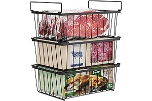 iSPECLE 4 Pack Chest Freezer Organizer Bins & Food Separator