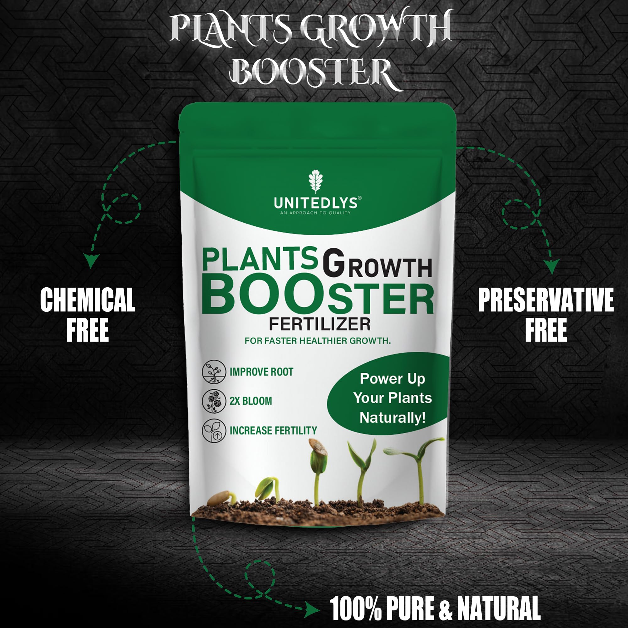 Unitedlys Plant Growth Booster & Essential Organic Plant Fertilizer for Pot Plants 880 grams | Premium Fertilizers for Plants Home Garden | Plant Growth Supplement for indoor and outdoor plants 4