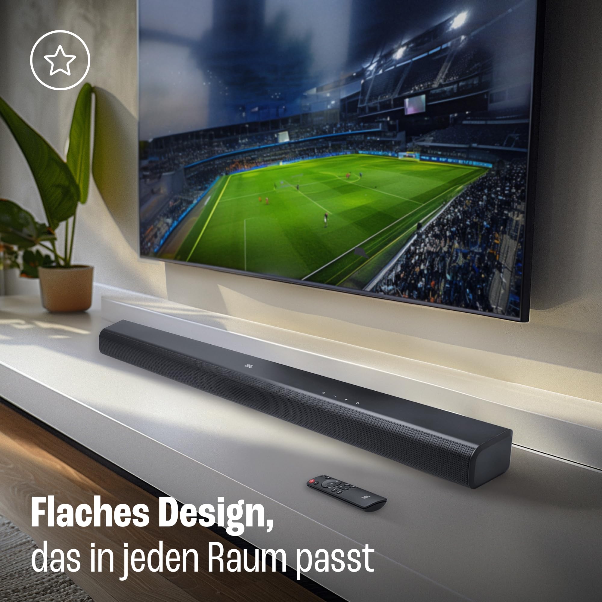 JBL Cinema SB 510 – 3.1-Kanal-Soundbar mit integriertem Subwoofer für Heimkino Sound-System – Mit Bluetooth-Musik-Streaming und Dolby Audio – Schwarz