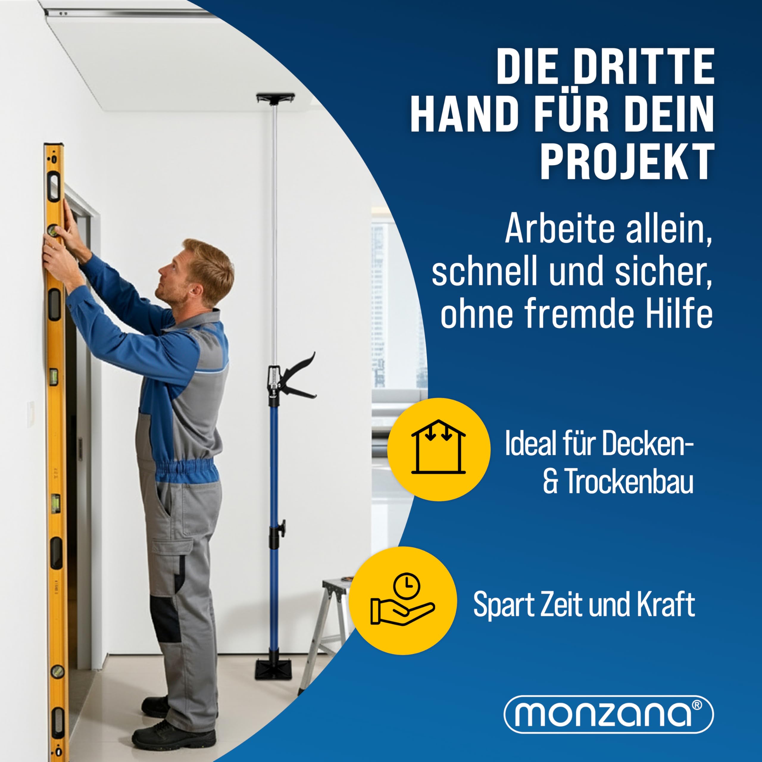Deuba Supporto a Soffitto Set da 2 Regolabile da 115 a 290 centimetri Carico Massimo 30 chili Morsetto Telaio Parete