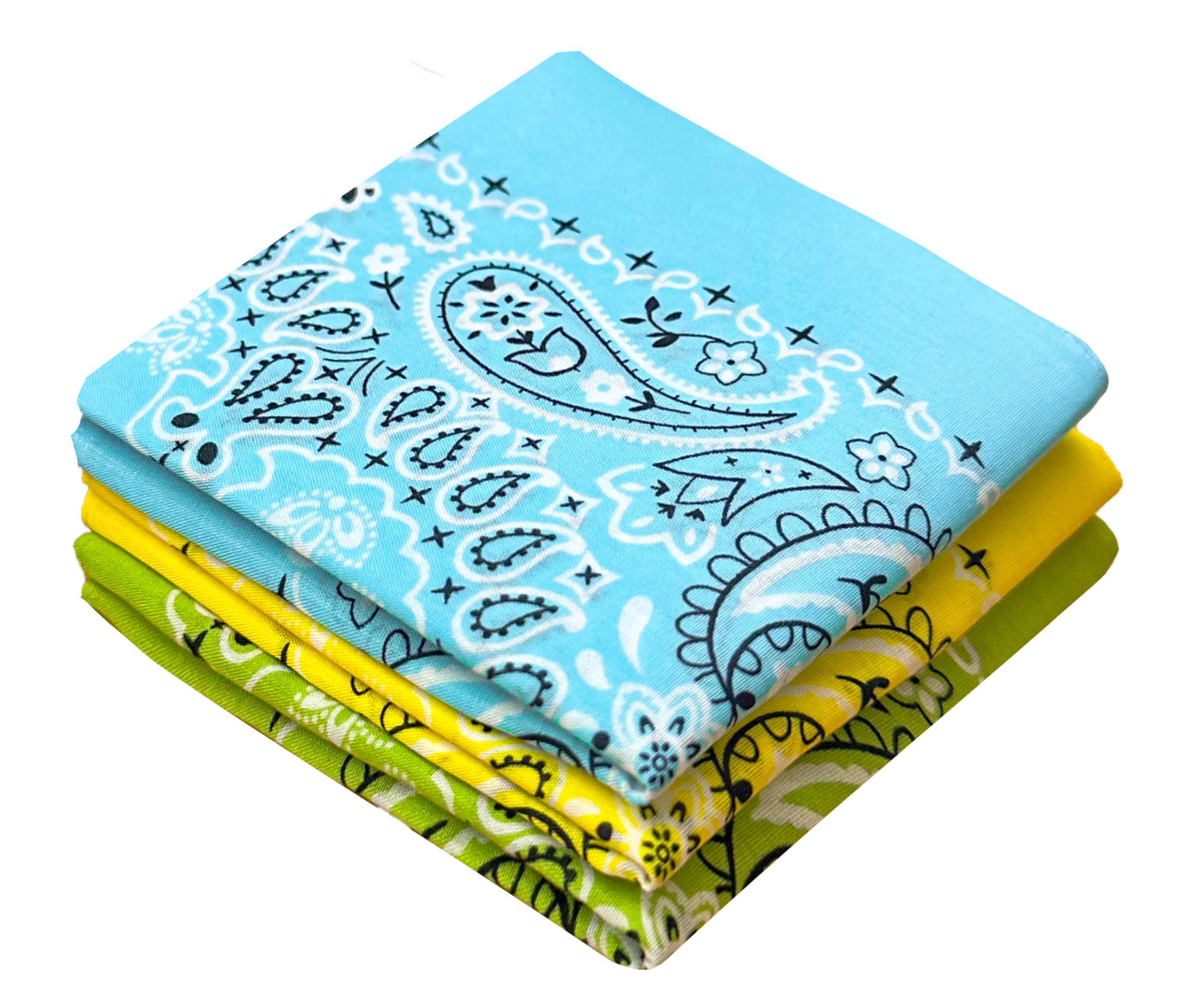 Classic Paisley Bandanas - 3 Pack Gift Set, 100% Cotton, 22x22 Inches