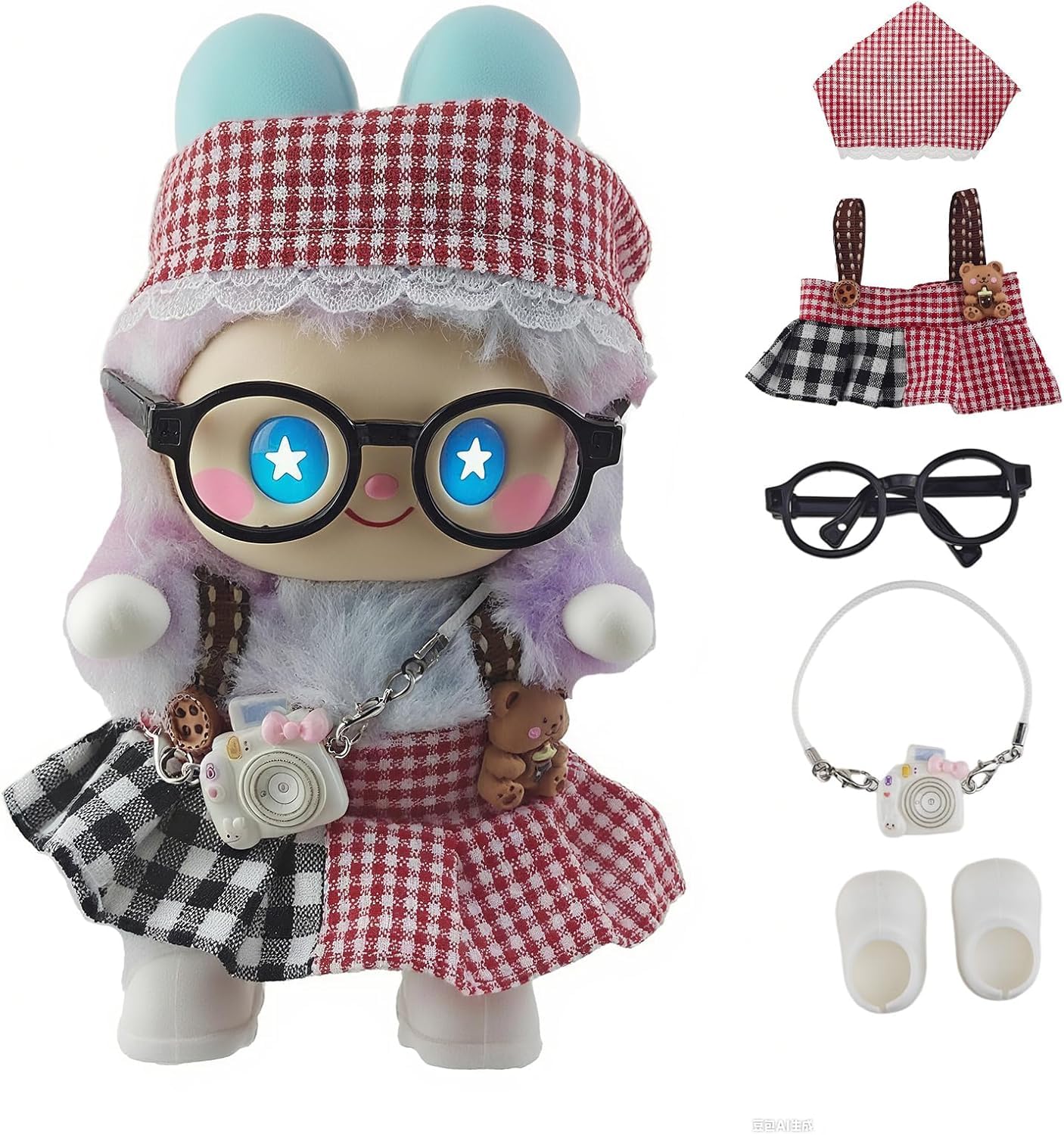 KUGUAOK Plush Clothes, Clothes Only, 5.9 inches (15 cm), 6.7 inches (17 cm), Plush Doll Clothes, Cute Costume, Dress Up, DIY Accessories, Doll Suit, Jumpsuit, Photo Path for Dolls, Generations of : To
