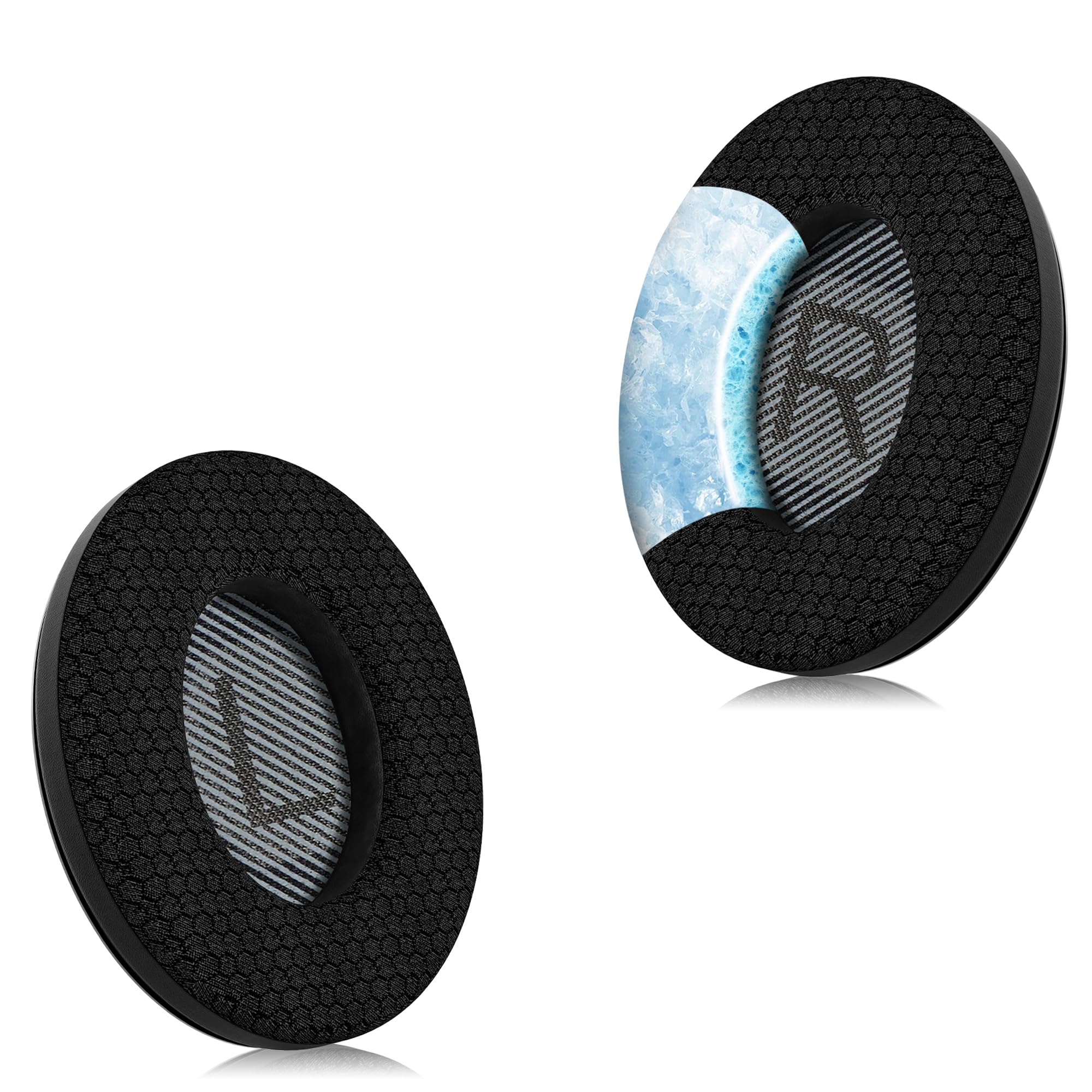 Joghaw Cooling Gel Replacement Ear Pads for Bose AE2/QuietComfort QC15/QC25 Headphones - Extra-Thick Cushions with Breathable Woven Mesh Fabric for