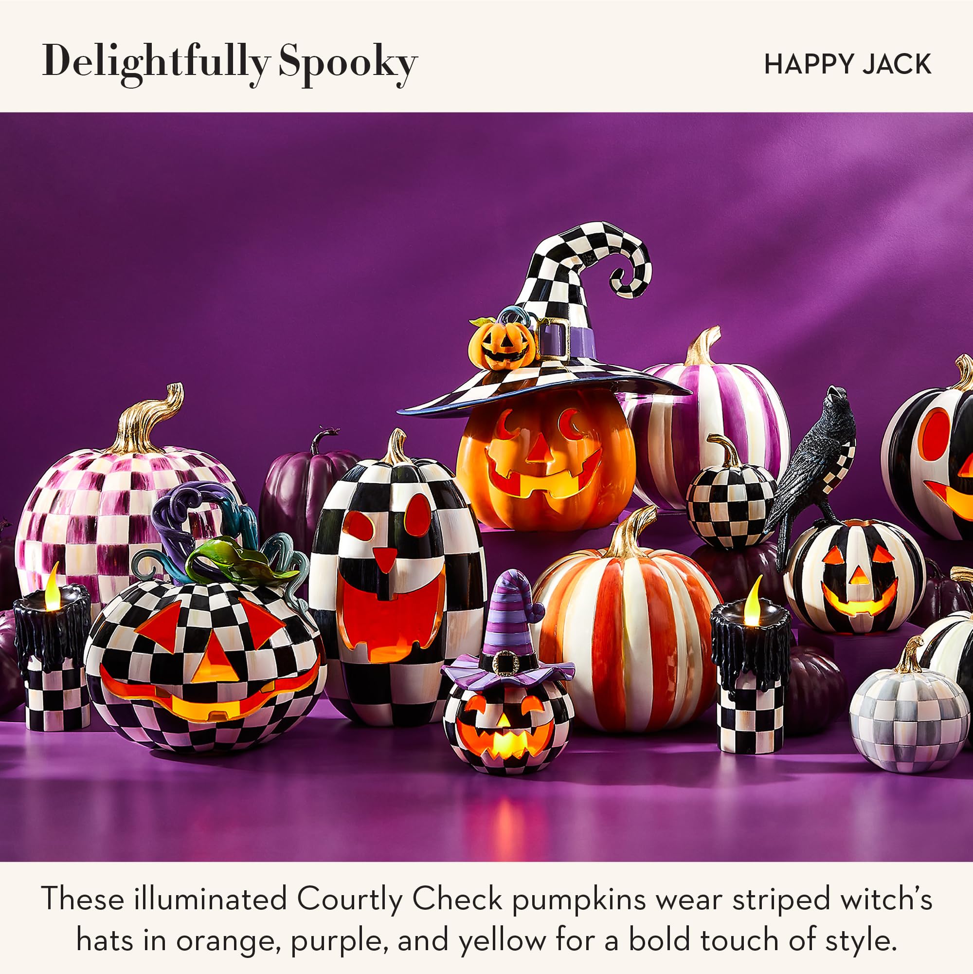 Amazon.com: MACKENZIE-CHILDS Resin Pumpkins Set, Mini, Happy Jack