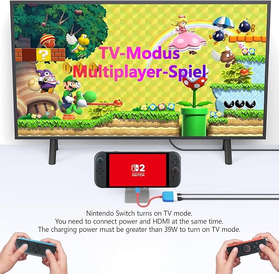 Switch Dock for Nintendo Switch 2/Switch/OLED, 3-in-1 Portable TV Dock with 4K@60Hz HDMI USB 3.0 Port USB C PD 100W Charging,Mini Travel Dock Replacement for Switch Docking Station.
