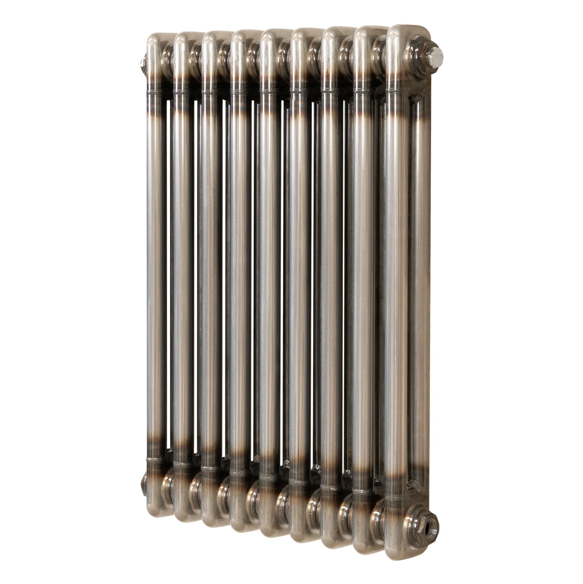 Monster Shop Raw Metal - 2 Column Radiator - 600Mm X 425Mm Traditional 2 Column Radiator 600Mm X 425Mm Modern Central Heating Heater Raw Metal Carbon Steel Horizontal Wall Mounted Kitchen Living Room Bathroom Free Cleaning Brush Fixing Kit & Brackets